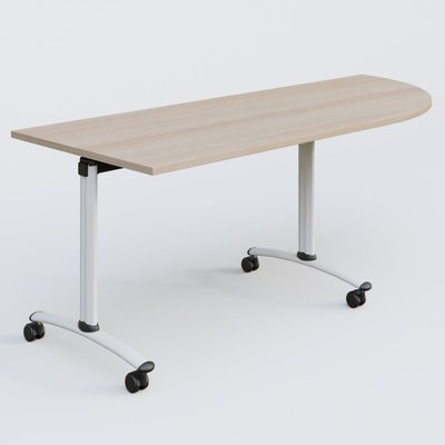 [Pas de famille] - [Pas de sous famille] - Module d'angle 90° Droite gamme Arca 200-80 cm. Plateau Acacia et pietement Blanc.