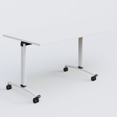 [Pas de famille] - [Pas de sous famille] - Module d'angle 90° Droite gamme Arca 200-80 cm. Plateau Blanc et pietement Blanc.