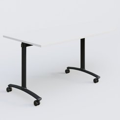 [Pas de famille] - [Pas de sous famille] - Module d'angle 90° Droite gamme Arca 200-80 cm. Plateau Blanc et pietement Noir.
