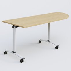 [Pas de famille] - [Pas de sous famille] - Module d'angle 90° Droite gamme Arca 200-80 cm. Plateau Chêne clair et pietement Blanc.
