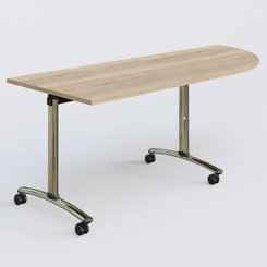 [Pas de famille] - [Pas de sous famille] - Module d'angle 90° Droite gamme Arca 200-80 cm. Plateau Chêne naturel et pietement Chrome.