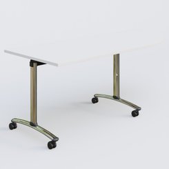 [Pas de famille] - [Pas de sous famille] - Module d'angle 90° Droite gamme Arca 200-80 cm. Plateau Blanc et pietement Chrome.