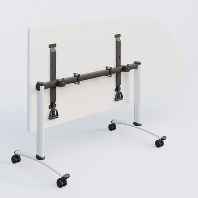 [Pas de famille] - [Pas de sous famille] - Module d'angle 90° Droite gamme Arca 200-80 cm. Plateau Blanc et pietement Blanc.
