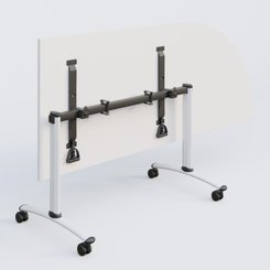 [Pas de famille] - [Pas de sous famille] - Module d'angle 90° Droite gamme Arca 200-80 cm. Plateau Blanc et pietement Blanc.