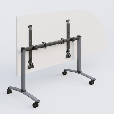 TABLES ABATTANTES - Plateaux 25 mm - Module d'angle 90° Droite gamme Arca 200-80 cm. Plateau Blanc et pietement Aluminium.