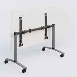 TABLES ABATTANTES - Plateaux 25 mm - Module d'angle 90° Droite gamme Arca 200-80 cm. Plateau Blanc et pietement Aluminium.