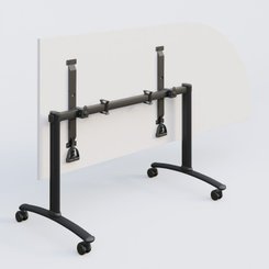 [Pas de famille] - [Pas de sous famille] - Module d'angle 90° Droite gamme Arca 200-80 cm. Plateau Blanc et pietement Noir.