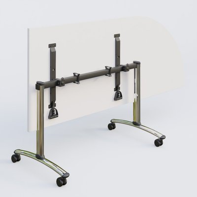 [Pas de famille] - [Pas de sous famille] - Module d'angle 90° Droite gamme Arca 200-80 cm. Plateau Blanc et pietement Chrome.