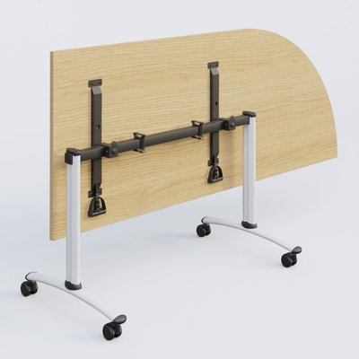 [Pas de famille] - [Pas de sous famille] - Module d'angle 90° Droite gamme Arca 200-80 cm. Plateau Chêne clair et pietement Blanc.