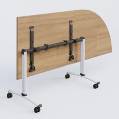 [Pas de famille] - [Pas de sous famille] - Module d'angle 90° Droite gamme Arca 200-80 cm. Plateau Noyer et pietement Blanc.