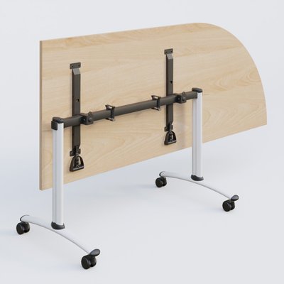 [Pas de famille] - [Pas de sous famille] - Module d'angle 90° Droite gamme Arca 200-80 cm. Plateau Hêtre et pietement Blanc.