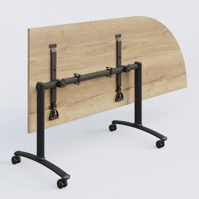 [Pas de famille] - [Pas de sous famille] - Module d'angle 90° Droite gamme Arca 200-80 cm. Plateau Chêne naturel et pietement Noir.