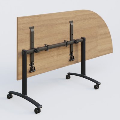 [Pas de famille] - [Pas de sous famille] - Module d'angle 90° Droite gamme Arca 200-80 cm. Plateau Noyer et pietement Noir.