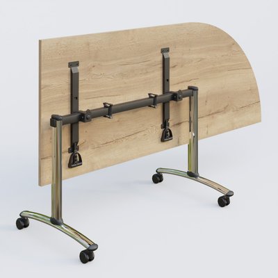 [Pas de famille] - [Pas de sous famille] - Module d'angle 90° Droite gamme Arca 200-80 cm. Plateau Chêne naturel et pietement Chrome.