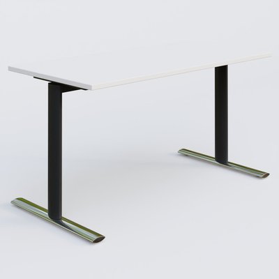 [Pas de famille] - [Pas de sous famille] - Module droit gamme Pure 140-70 cm. Plateau Blanc et pietement Noir/Chrome.