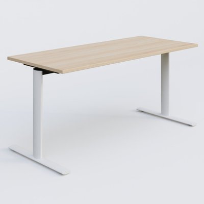 [Pas de famille] - [Pas de sous famille] - Module droit gamme Pure 160-70 cm. Plateau Hêtre et pietement Blanc.