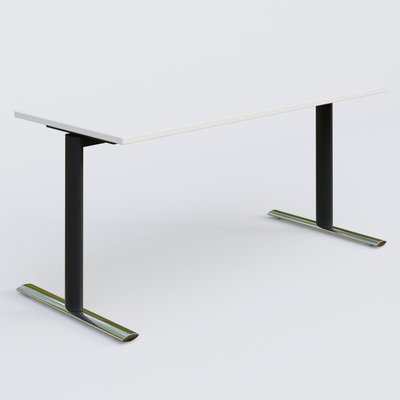 [Pas de famille] - [Pas de sous famille] - Module droit gamme Pure 160-70 cm. Plateau Blanc et pietement Noir/Chrome.