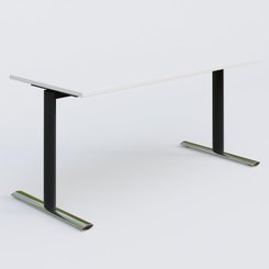 [Pas de famille] - [Pas de sous famille] - Module droit gamme Pure 160-70 cm. Plateau Blanc et pietement Noir/Chrome.