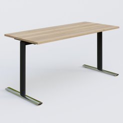 [Pas de famille] - [Pas de sous famille] - Module droit gamme Pure 160-70 cm. Plateau Chêne naturel et pietement Noir/Chrome.