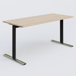 [Pas de famille] - [Pas de sous famille] - Module droit gamme Pure 160-70 cm. Plateau Hêtre et pietement Noir/Chrome.