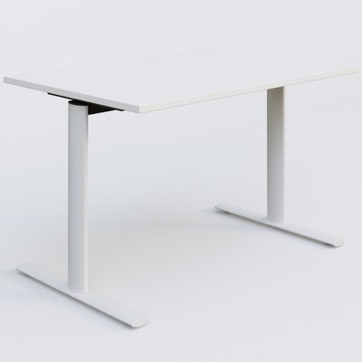 [Pas de famille] - [Pas de sous famille] - Module droit gamme Pure 120-80 cm. Plateau Blanc et pietement Blanc.