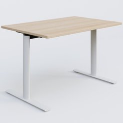 [Pas de famille] - [Pas de sous famille] - Module droit gamme Pure 120-80 cm. Plateau Hêtre et pietement Blanc.