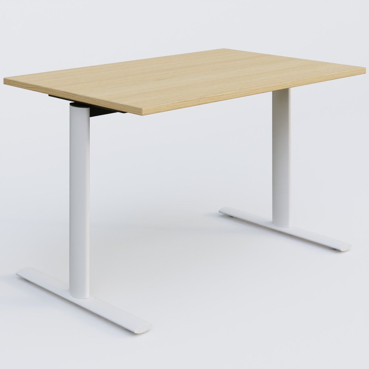 Module droit gamme Pure 120-80 cm. Plateau Chêne clair et pietement Blanc.