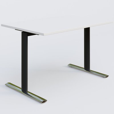 [Pas de famille] - [Pas de sous famille] - Module droit gamme Pure 120-80 cm. Plateau Blanc et pietement Noir/Chrome.