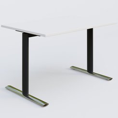 [Pas de famille] - [Pas de sous famille] - Module droit gamme Pure 120-80 cm. Plateau Blanc et pietement Noir/Chrome.