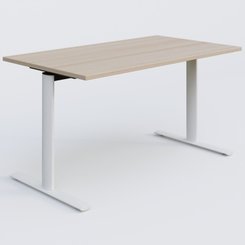 [Pas de famille] - [Pas de sous famille] - Module droit gamme Pure 140-80 cm. Plateau Acacia et pietement Blanc.