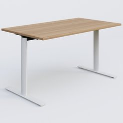 TABLES ABATTANTES - L.140xP.80 cm - Module droit gamme Pure 140-80 cm. Plateau Noyer et pietement Blanc.