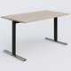 Module droit gamme Pure 140-80 cm. Plateau Acacia et pietement Noir/Chrome.