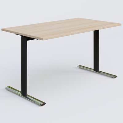 [Pas de famille] - [Pas de sous famille] - Module droit gamme Pure 140-80 cm. Plateau Hêtre et pietement Noir/Chrome.