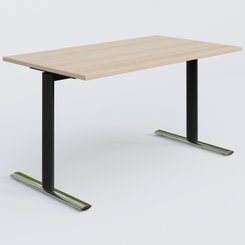 [Pas de famille] - [Pas de sous famille] - Module droit gamme Pure 140-80 cm. Plateau Hêtre et pietement Noir/Chrome.