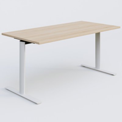 [Pas de famille] - [Pas de sous famille] - Module droit gamme Pure 160-80 cm. Plateau Hêtre et pietement Blanc.