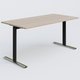 Module droit gamme Pure 160-80 cm. Plateau Acacia et pietement Noir/Chrome.