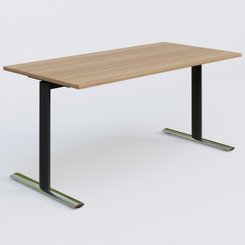 [Pas de famille] - [Pas de sous famille] - Module droit gamme Pure 160-80 cm. Plateau Noyer et pietement Noir/Chrome.