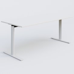 [Pas de famille] - [Pas de sous famille] - Module droit gamme Pure 180-80 cm. Plateau Blanc et pietement Blanc.