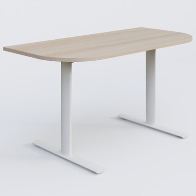 [Pas de famille] - [Pas de sous famille] - Module d'extrémité gamme Pure 145-70 cm. Plateau Acacia et pietement Blanc.