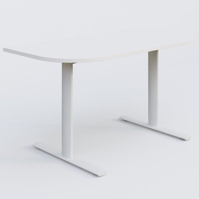 [Pas de famille] - [Pas de sous famille] - Module d'extrémité gamme Pure 145-70 cm. Plateau Blanc et pietement Blanc.