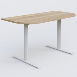 [Pas de famille] - [Pas de sous famille] - Module d'extrémité gamme Pure 145-70 cm. Plateau Chêne naturel et pietement Blanc.