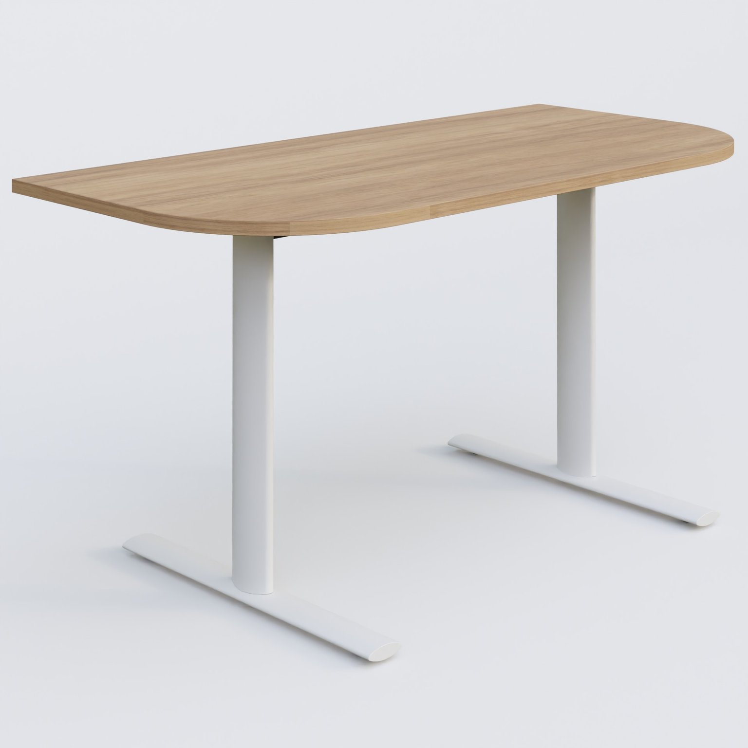 Module d'extrémité gamme Pure 145-70 cm. Plateau Noyer et pietement Blanc.