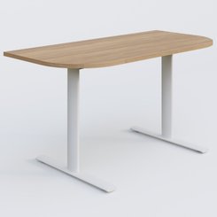 [Pas de famille] - [Pas de sous famille] - Module d'extrémité gamme Pure 145-70 cm. Plateau Noyer et pietement Blanc.