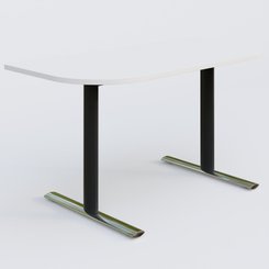 [Pas de famille] - [Pas de sous famille] - Module d'extrémité gamme Pure 145-70 cm. Plateau Blanc et pietement Noir/Chrome.
