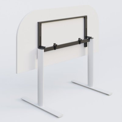 [Pas de famille] - [Pas de sous famille] - Module d'extrémité gamme Pure 145-70 cm. Plateau Blanc et pietement Blanc.