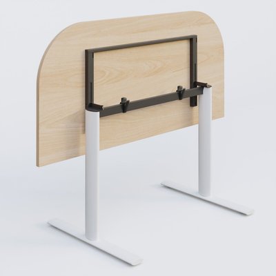 [Pas de famille] - [Pas de sous famille] - Module d'extrémité gamme Pure 145-70 cm. Plateau Hêtre et pietement Blanc.