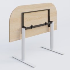 [Pas de famille] - [Pas de sous famille] - Module d'extrémité gamme Pure 145-70 cm. Plateau Hêtre et pietement Blanc.