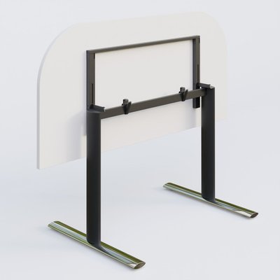 [Pas de famille] - [Pas de sous famille] - Module d'extrémité gamme Pure 145-70 cm. Plateau Blanc et pietement Noir/Chrome.
