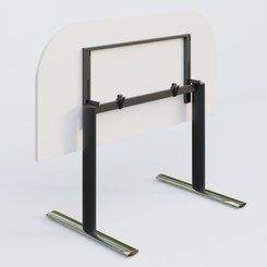 [Pas de famille] - [Pas de sous famille] - Module d'extrémité gamme Pure 145-70 cm. Plateau Blanc et pietement Noir/Chrome.