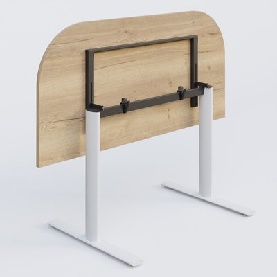 [Pas de famille] - [Pas de sous famille] - Module d'extrémité gamme Pure 145-70 cm. Plateau Chêne naturel et pietement Blanc.